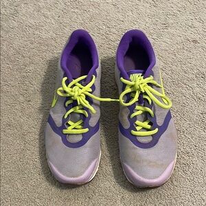 Nike Purple and Neon Green Sneakers
